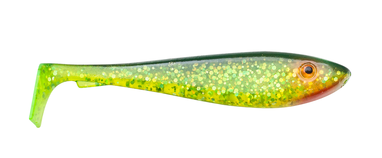 Svartzonker McRubber Shad 9 cm (6 pzas.) - Black n' Chartreuse