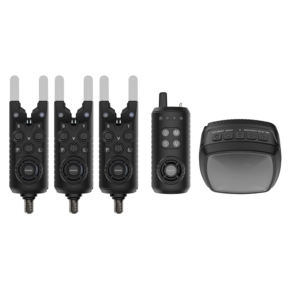 Sonik Gizmo2 Set Alarma de Mordida 3+1 con Lámpara de Bivvy