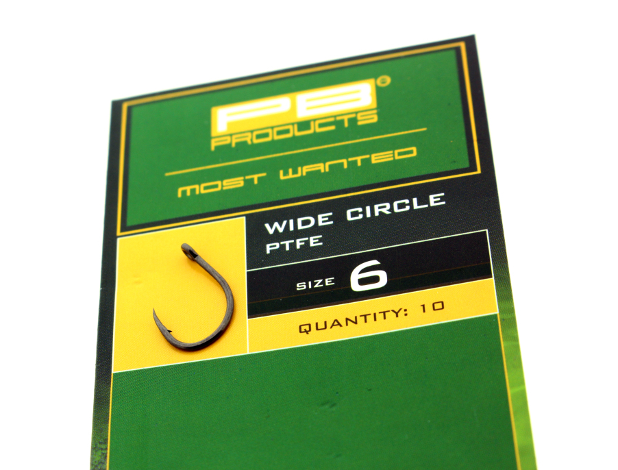 PB Products Wide Circle Hook PTFE Anzuelos para Carpa (10 piezas)