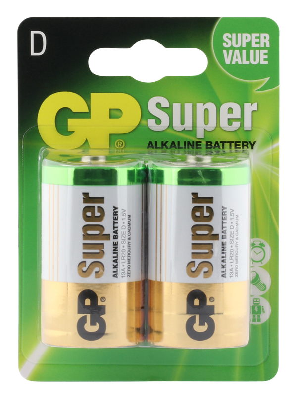 GP Pilas Alcalinas - GP Super Alkaline D Mono, 2pcs