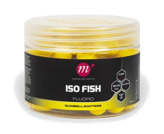 Mainline ISO Fish Fluoro Dumbell Wafters 12x15 mm - Yellow