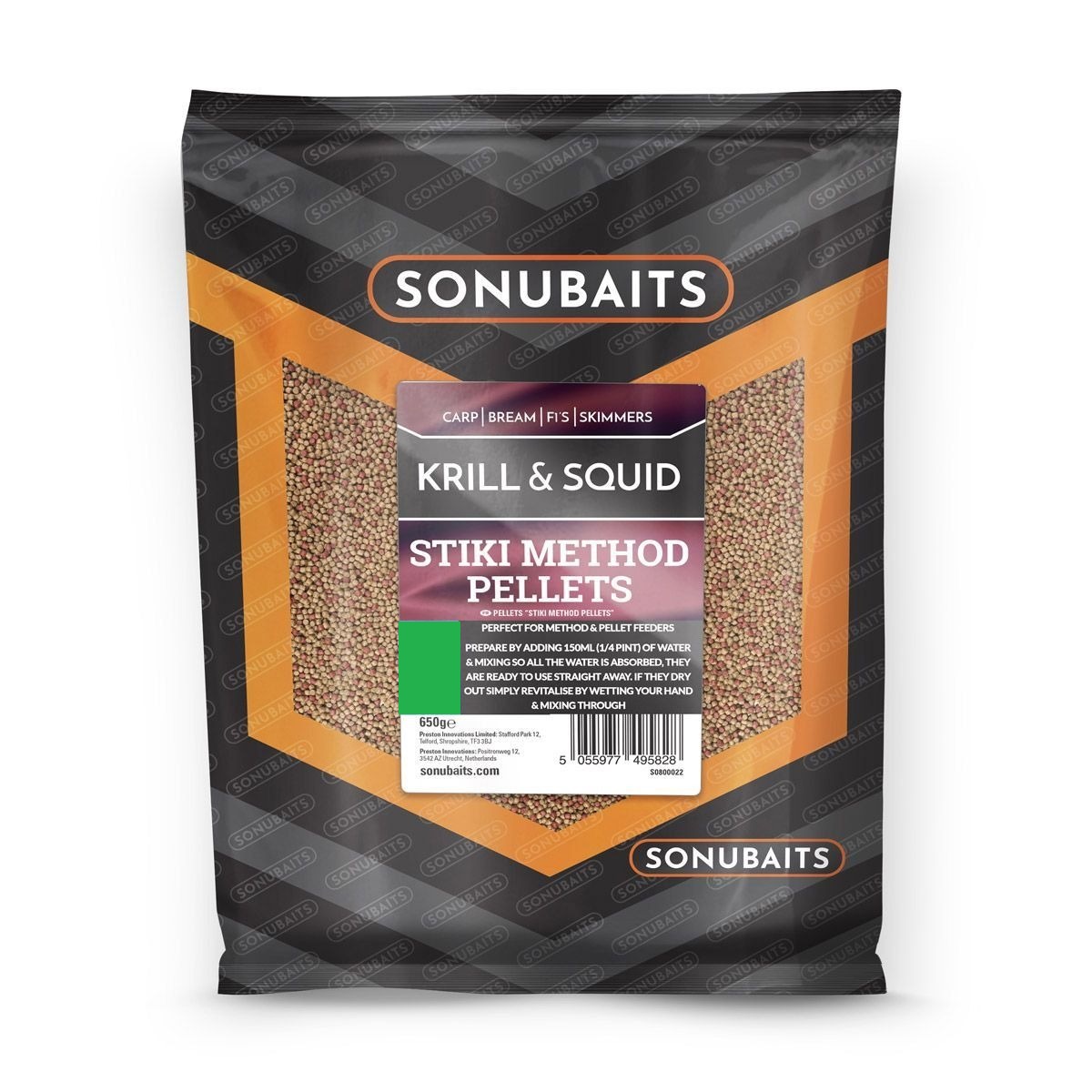 Sonubaits Stiki Krill & Squid Method Pellets 4mm (650 g)