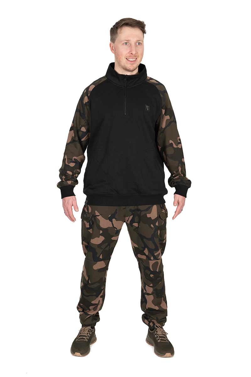 Fox LW Black/Camo QTR Zip Sweater de Pesca