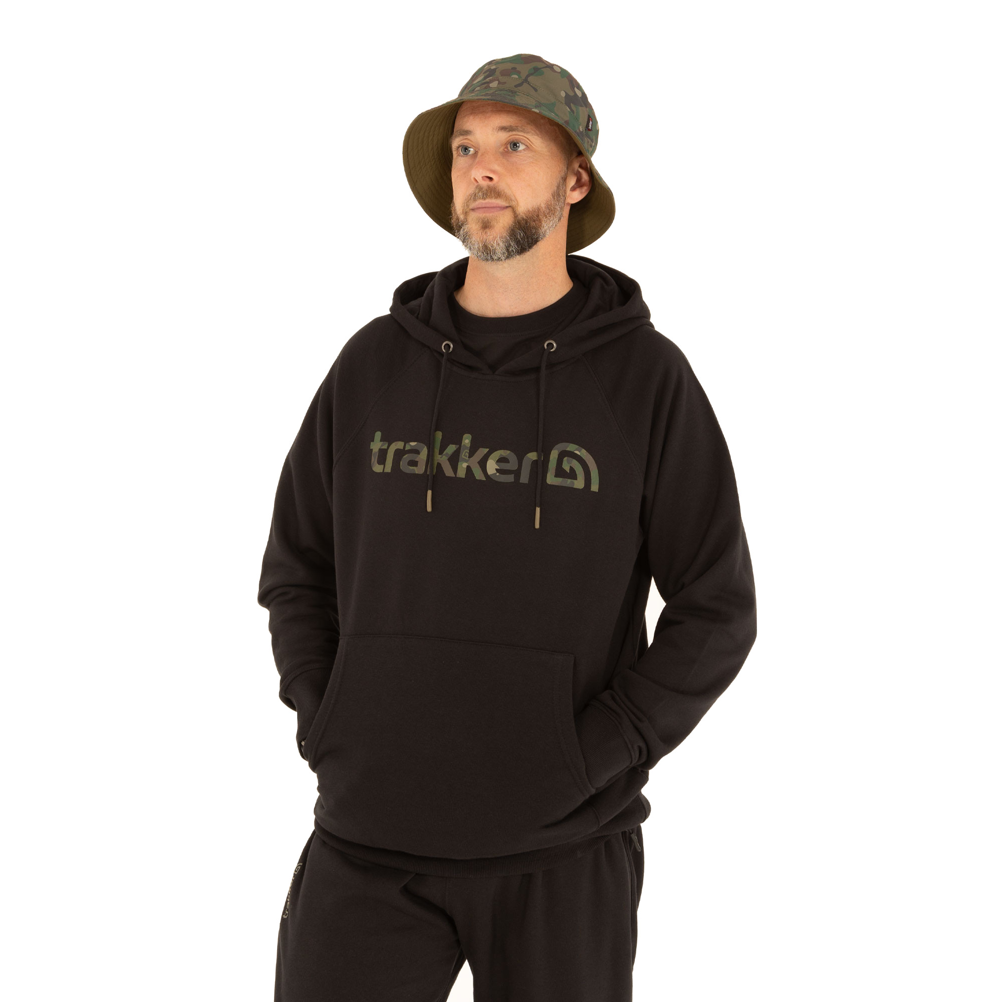 Trakker CR Logo Hoody Black Camo Sweater de Pesca