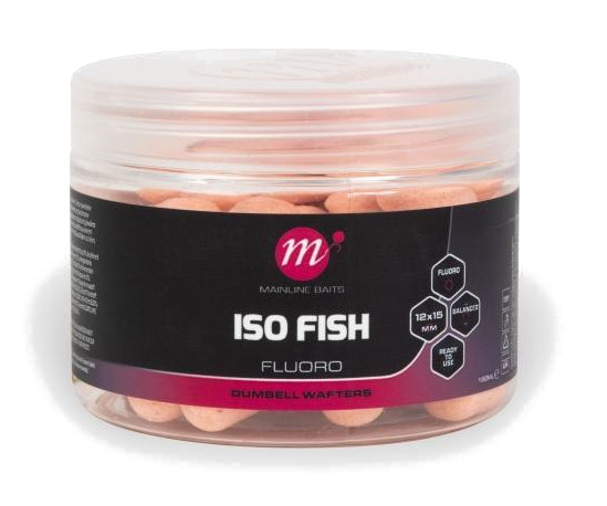 Mainline ISO Fish Fluoro Dumbell Wafters 12x15 mm - Pink