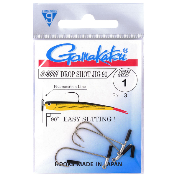 Gamakatsu Dropshot Jig 90, anzuelo tamaño 1 (3 piezas)