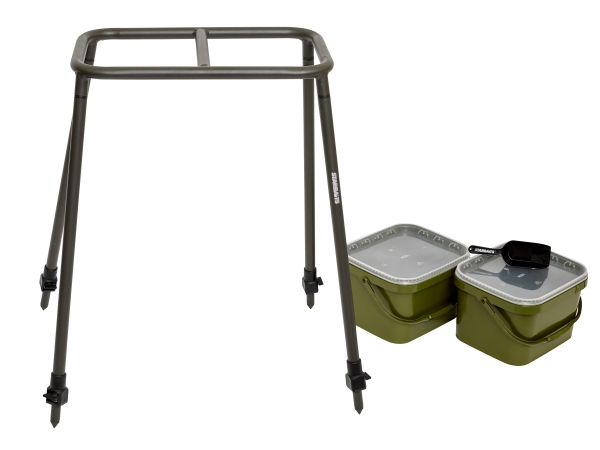 Starbaits Square Bucket Platform (Incl. 2 cubos + Cuchara de cebo)