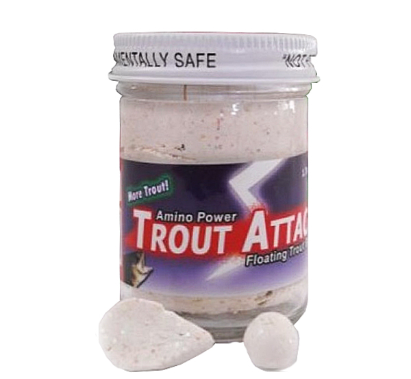 Caja para Trucha, llena de artículos para la pesca de trucha - Top Secret Trout Attac White Flash, 60 g
