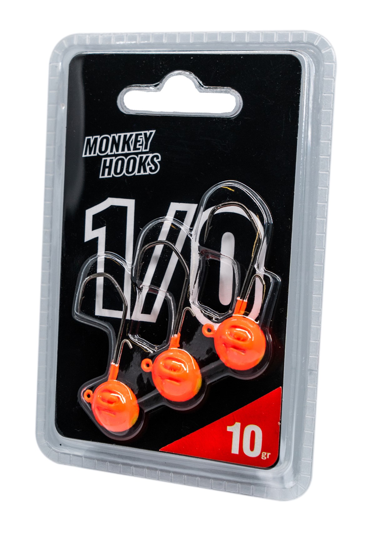 Monkey Lures Monkey Hook 1/0 Orange Cabeza de Plomo (3 pzas.)