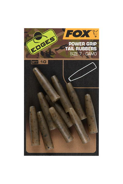 Fox Edges Camo Powergrip Tail Rubbers Tamaño 7 (10 piezas)