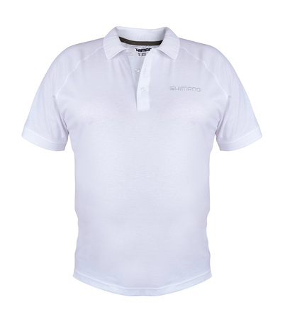 Shimano SHM Polo Blanco de Manga Corta