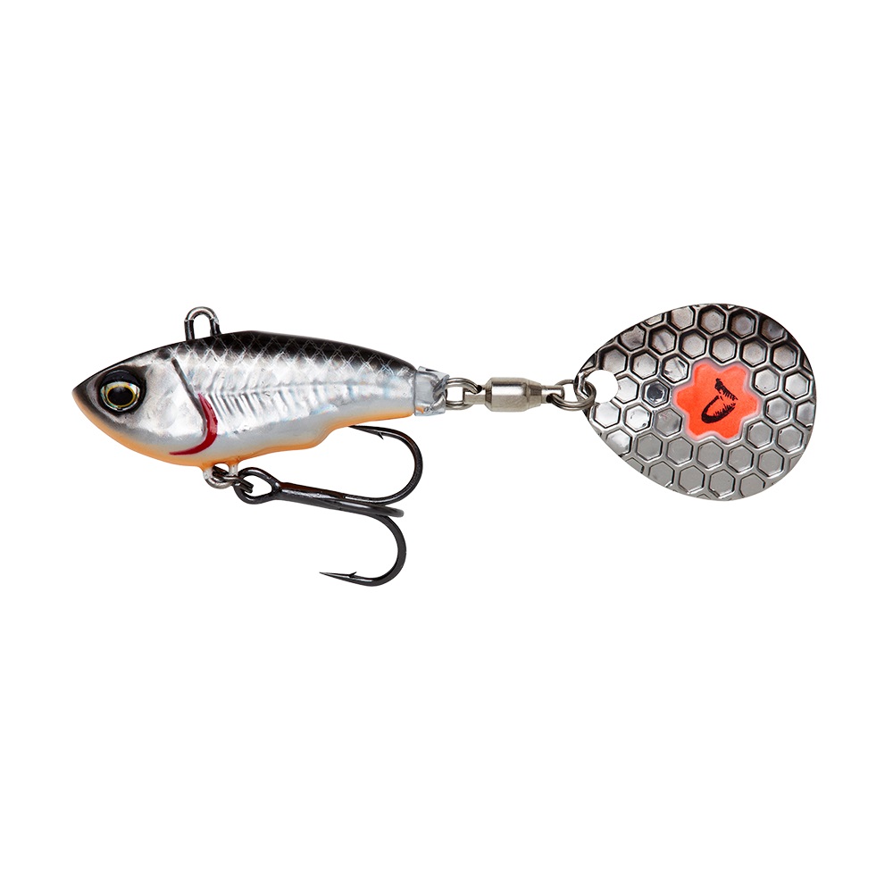 Savage Gear Fat Tail Spin (Sin Plomo) 6,5cm (12,5g) - Dirty Silver