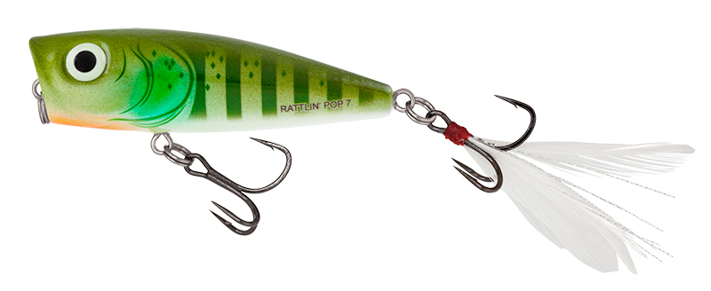 Salmo Rattlin Pop 7cm Surface Popper - Green Gill