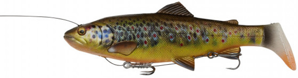 Savage Gear 4D Line Thru Rattle Trout 27,5cm, Limited Edition con aroma - Brown Trout UV