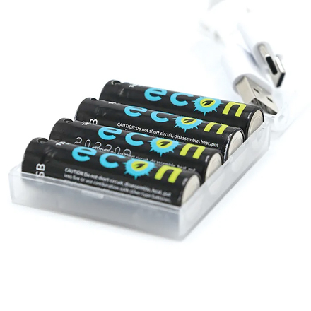 Wolf Rechargeable USB AA Econ Batteries 4 Pack