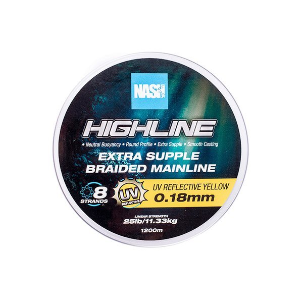 Nash TT Highline Floating Braid UV Yellow Línea Trenzada (1200m)