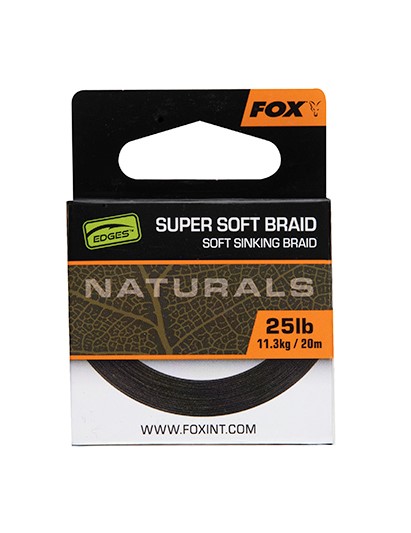 Fox Edges Naturals Soft Braid Hooklength Material para Bajo de Línea (20m)