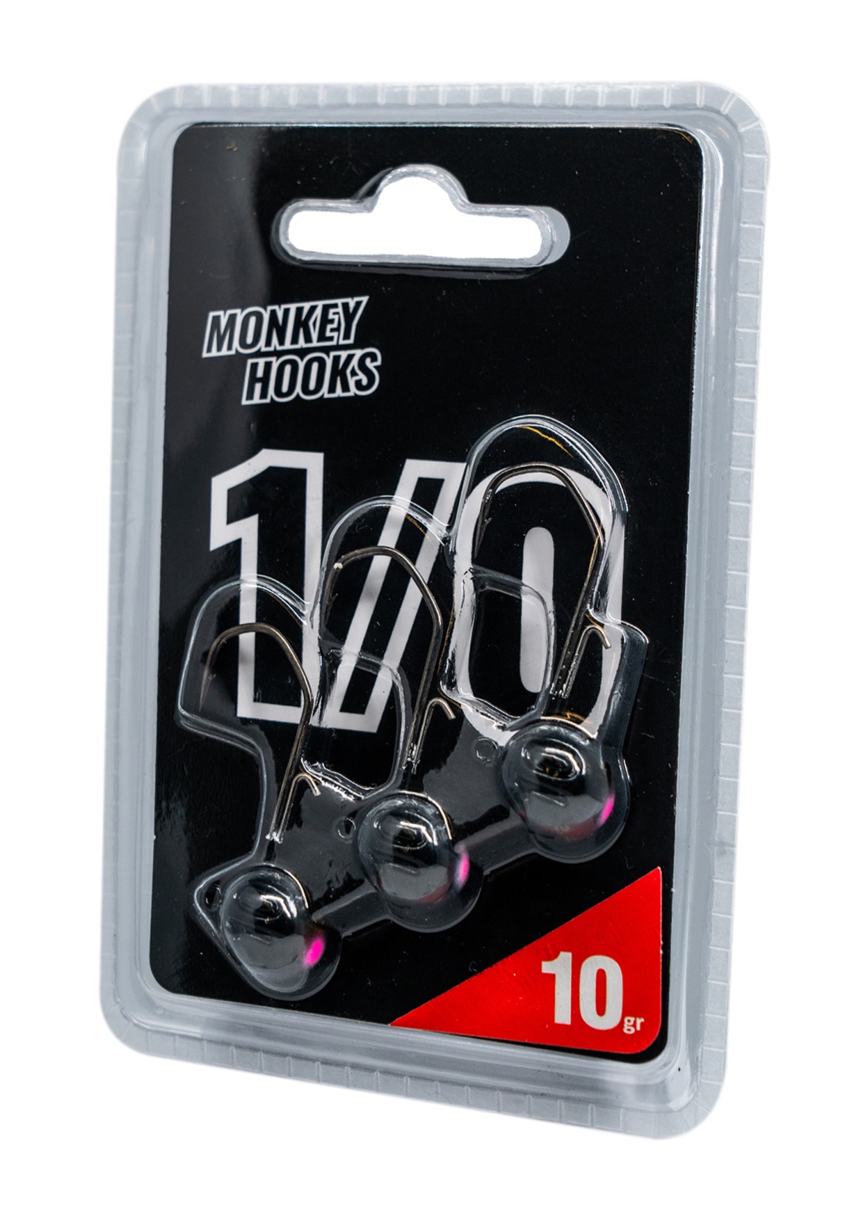 Monkey Lures Monkey Hook 1/0 Black Cabeza de Plomo (3 pzas.)