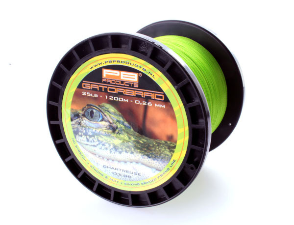 PB Products Gator Braid Chartreuse Línea Trenzada 1200m (0,30mm)