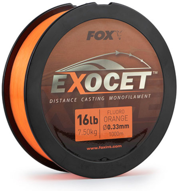 Fox Exocet Fluoro Orange Mono Línea de pesca - Fox Exocet Fluoro Orange Mono 0.33mm 16lb/7.5kg (1000m)
