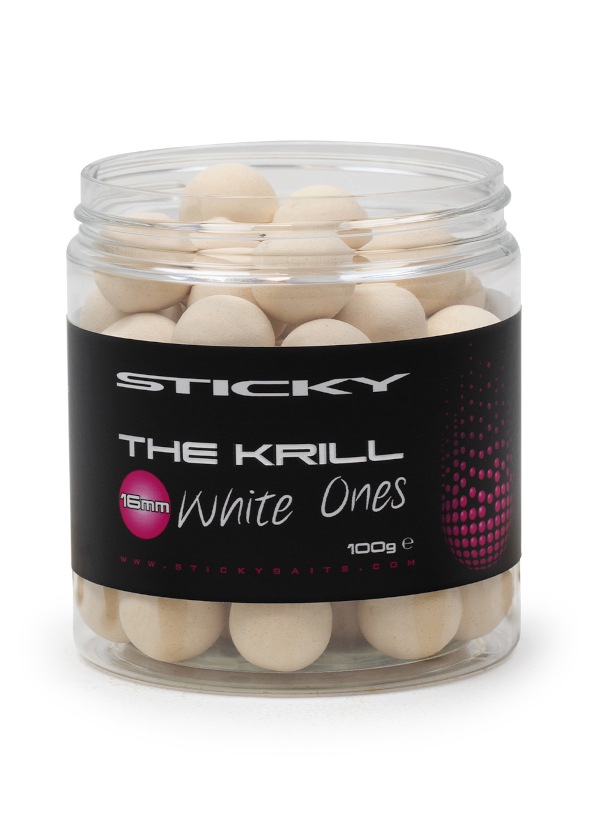 Sticky Baits The Krill White Ones Wafters - Sticky Baits The Krill White Ones Wafters 16mm 130 gram Pot