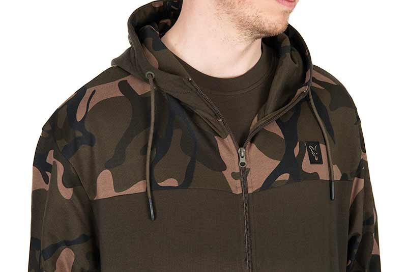 Fox LW Khaki/Camo Split Zip Hoody Sweater de Pesca