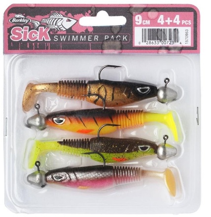 Berkley Sick Swimmer Pre-Rigged Shads 9cm (4 piezas)