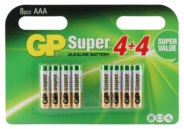 GP Pilas Alcalinas - GP Super Alkaline AAA Micro penlite, multipack 8pcs