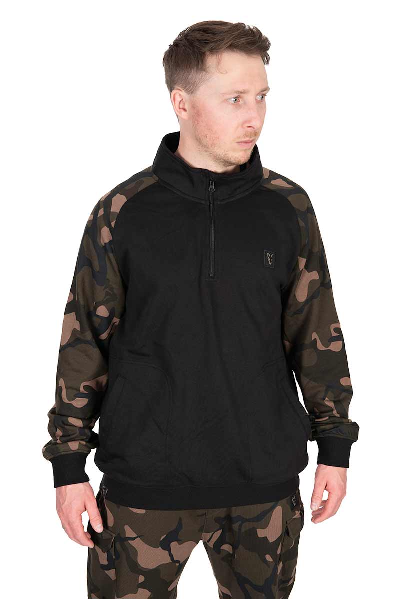 Fox LW Black/Camo QTR Zip Sweater de Pesca