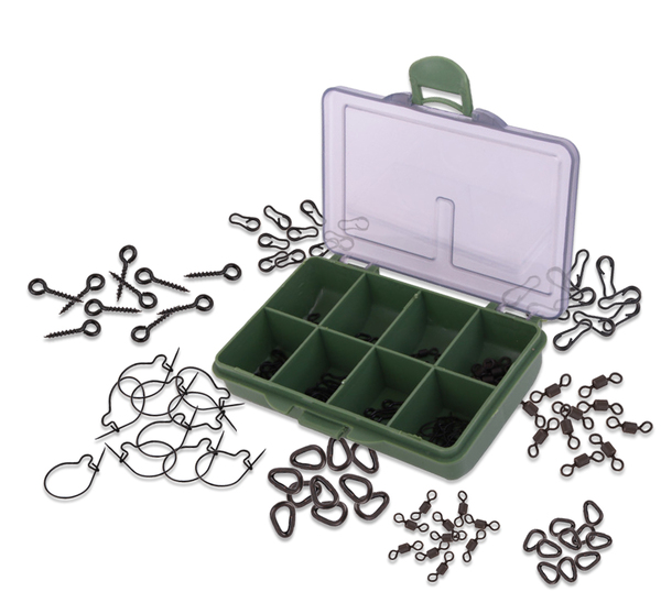 Ultimate Carp-Kit 80-piezas con Rig Rings, Swivels, Maggot Clips y más