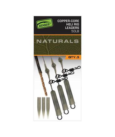 Fox Edges Naturals Copper-Core Heli Rig Leaders (3 pzas.)