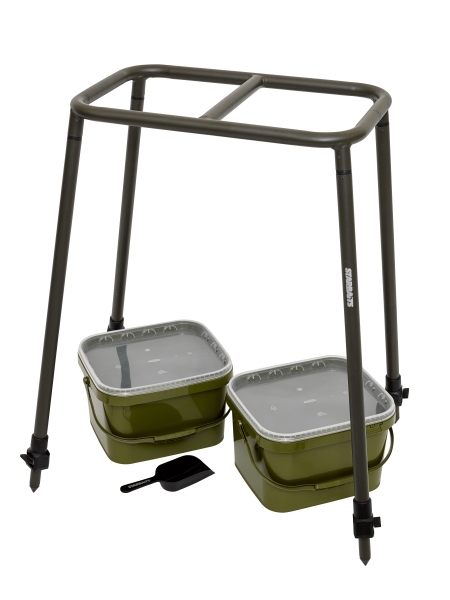 Starbaits Square Bucket Platform (Incl. 2 cubos + Cuchara de cebo)