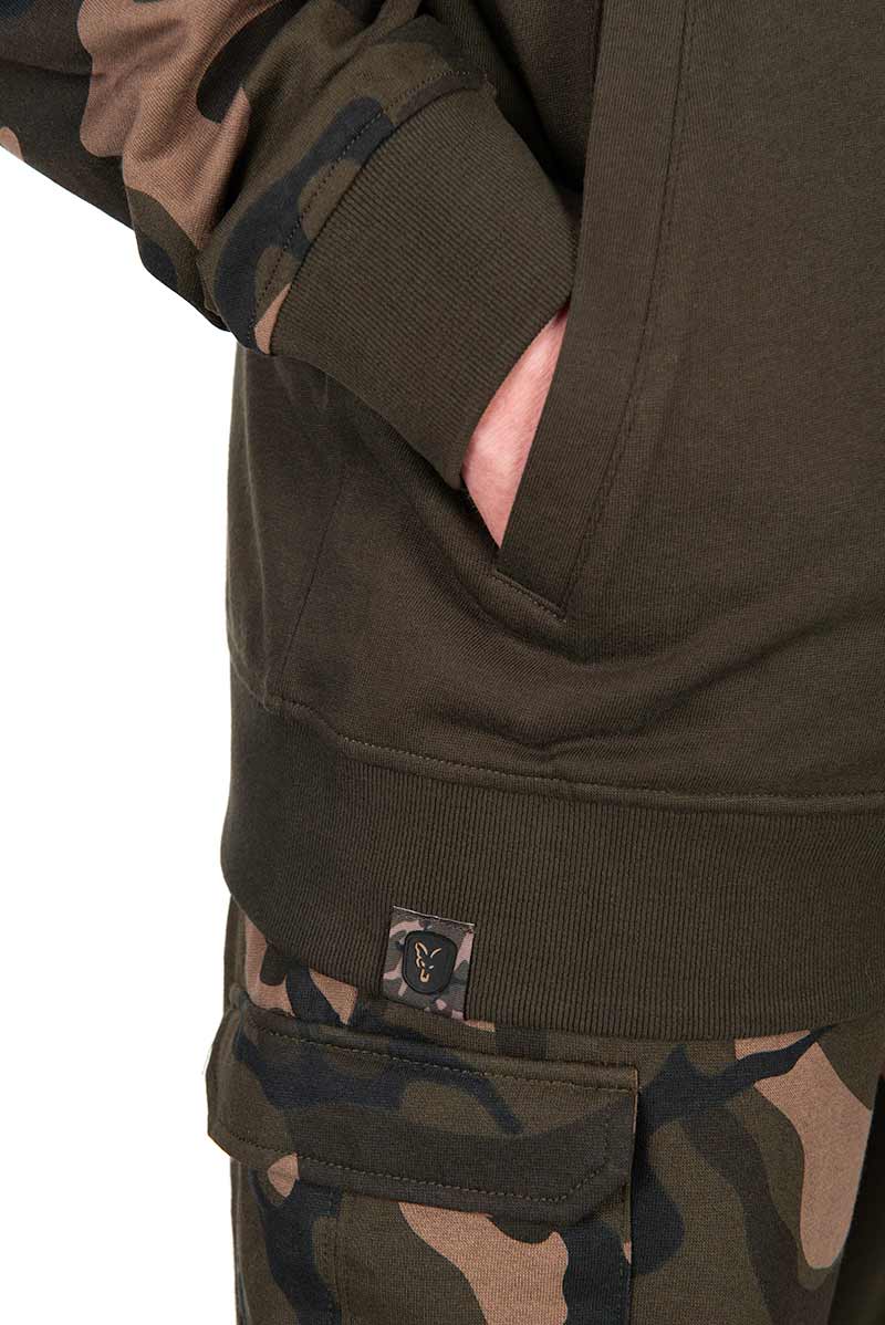 Fox LW Khaki/Camo Split Zip Hoody Sweater de Pesca