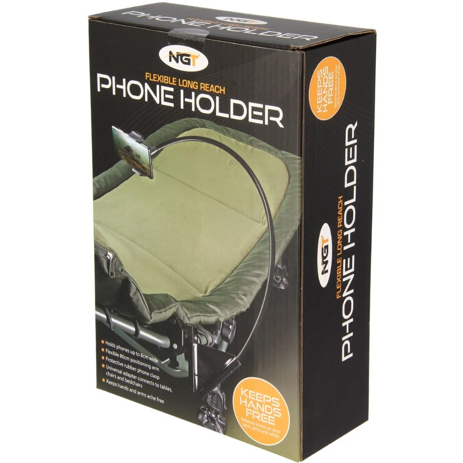 NGT Phone Holder Soporte para teléfono con adaptador para silla y brazo flexible