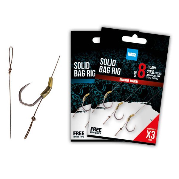 Nash Solid Bag Rig (3 pcs) (20lb)