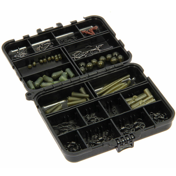 XPR Caja de Aparejos para Carpa llena con equipo de marcas reconocidas - NGT Carp Rig Accessory Box con 170 piezas de aparejos