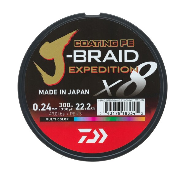 Daiwa J-Braid Expedition Multi-Color X8E Línea Trenzada (3000m)