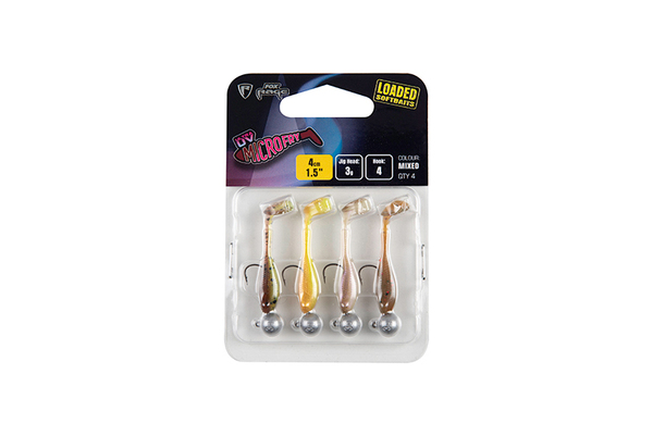 Fox Rage Micro Fry Mixed UV Colour Pack Loaded Softbaits 4cm (3g) (4 piezas)