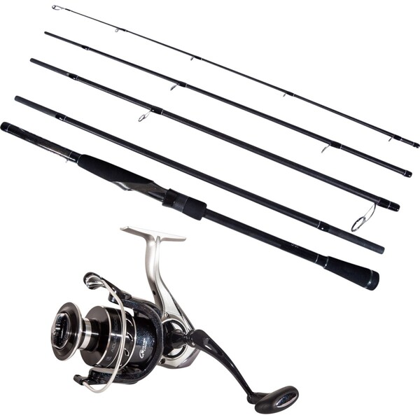 Ultimate Quest Spin + Acura Carrete Spinning Travel Set de Pesca