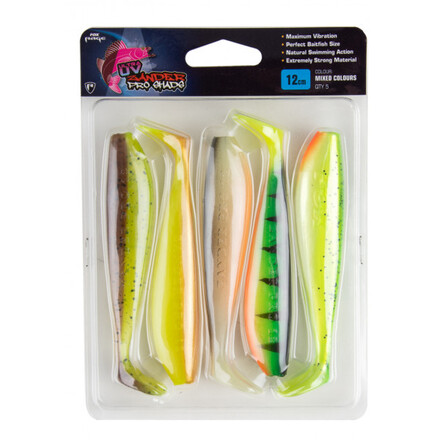 Fox Rage Zander Pro Shad Mixed UV Colour Pack (5pcs)