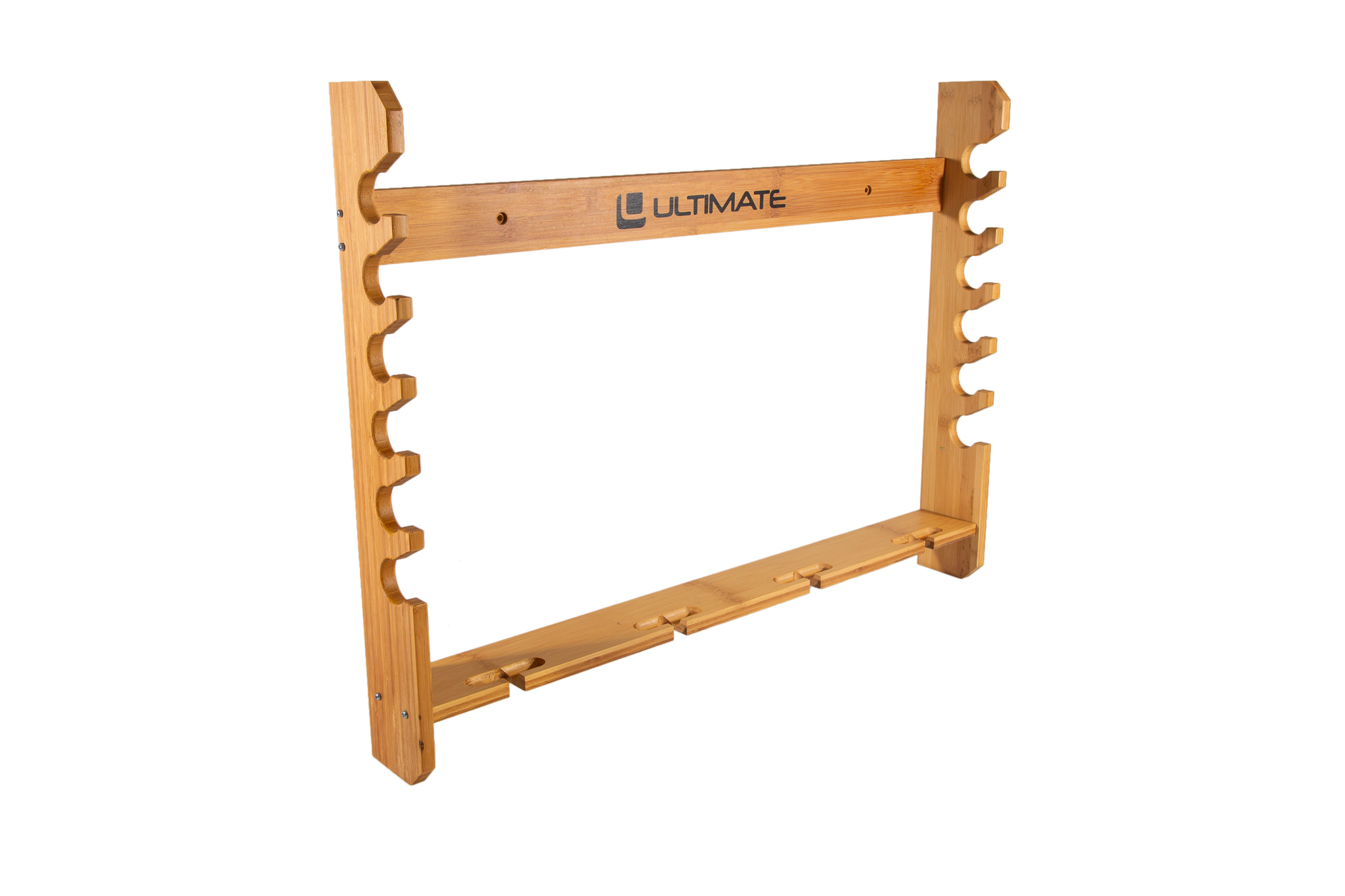 Ultimate Soporte de Pared de Bambú para Cañas y Carretes 