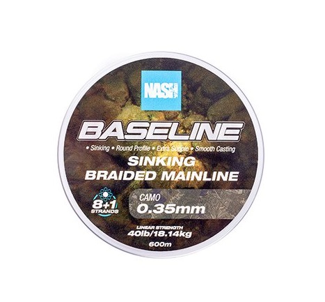Nash TT Baseline Sinking Braid Camo Línea Trenzada (1200m)