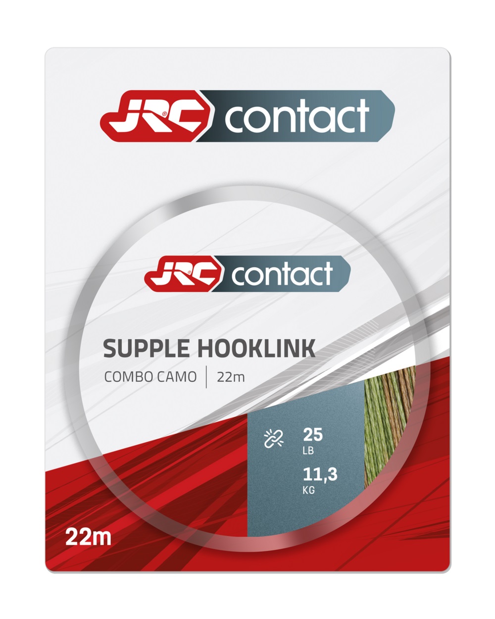 JRC Contact Supple Hooklink Combo Camo Material para Bajo de Línea para Carpa (22m)