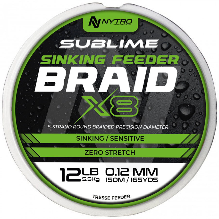 Nytro Sublime X8 Sinking Feeder Braid Línea Trenzada 150m