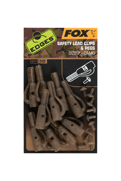 Fox Edges Camo Lead Clip + Pegs Tamaño 7 (10 piezas)