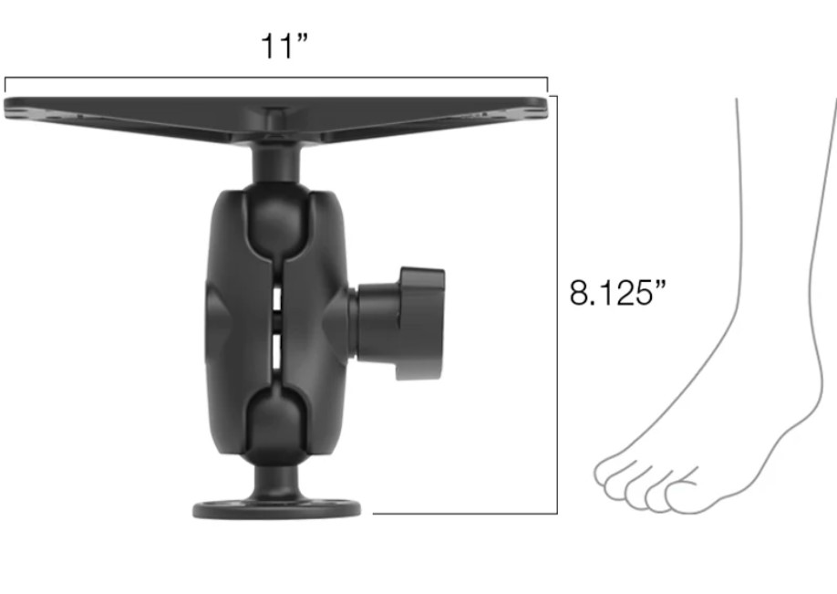 RAM Mount Soporte con base de 3" X 11" y Brazo Corto