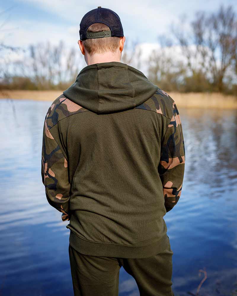 Fox LW Khaki/Camo Split Zip Hoody Sweater de Pesca