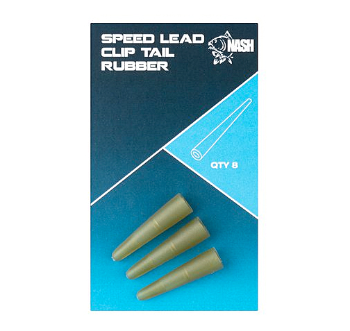 Nash Speed Clip de Plomo Tail Rubber (10 piezas) - Camou Green