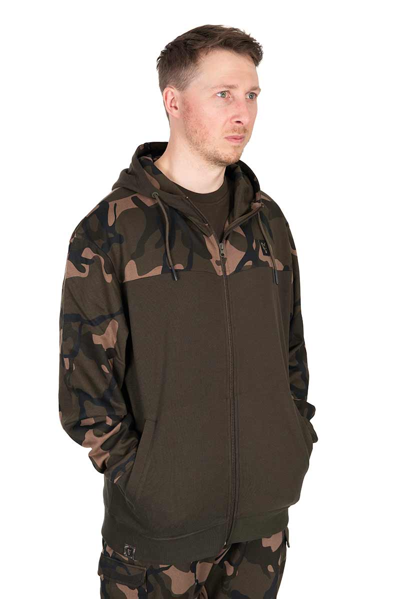 Fox LW Khaki/Camo Split Zip Hoody Sweater de Pesca