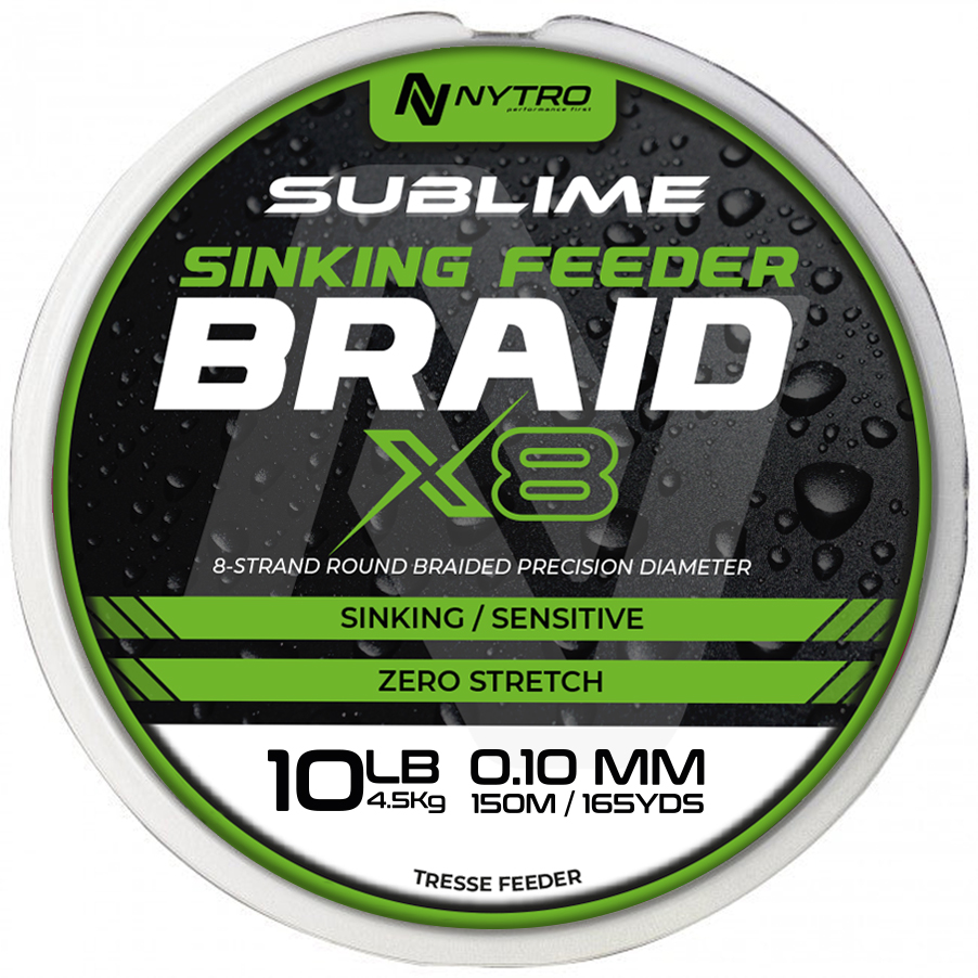 Nytro Sublime X8 Sinking Feeder Braid Línea Trenzada 150m